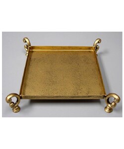 Gold-flecked Brass Pillar Candle Stands (Set of 6)