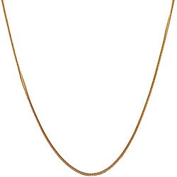 14k Yellow Gold 1-mm Square Silk Foxtail Necklace