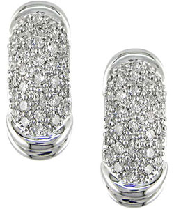 14k White Gold 1/2ct Diamond Hoop Earrings (H-I, I2-I3 )