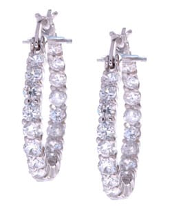 Sterling Silver Small Hoop CZ Earring