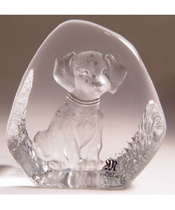 Mats Jonasson Dalmatian Pup Crystal Art Piece