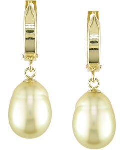 14k Gold South Sea Pearl Earrings (9-9.5mm)