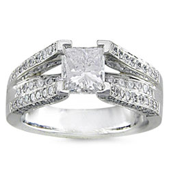 14k White Gold 1-1/4ct TDW Diamond Engagement Ring
