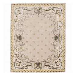 Hand-tufted Normandy Estate Taupe Wool Rug (8' Round)