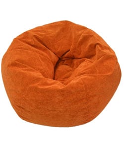 Sueded Corduroy Jumbo Orange Bean Bag Chair