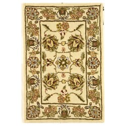 Handmade Traditions Tabriz Ivory Wool and Silk Rug (2' x 3')