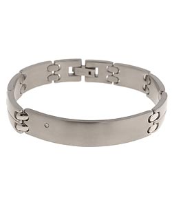 Men's Titanium and Diamond ID Bracelet