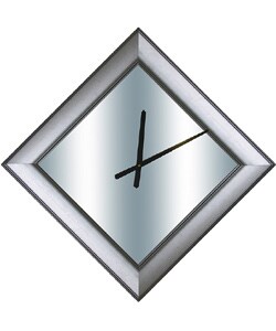 Metallic Silver Diamond Mirror Clock
