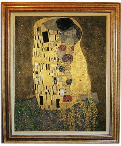 'The Kiss' Gold-framed Canvas by Klimt