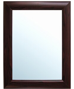 Grooved Dark Mahogany Framed Wall Mirror