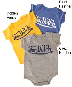 Von Dutch Basic Newborn/Infant Boy's 1x1 Rib Logo Creeper