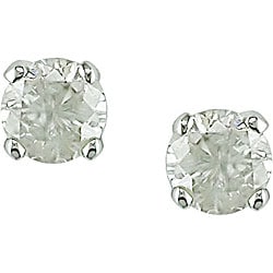 Miadora 14k Gold 1/4ct TDW Round Diamond Solitaire Screw Back Earrings (J-K, I2-I3)