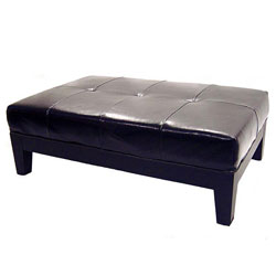 Jonathon Black By-cast Leather Bench Ottoman