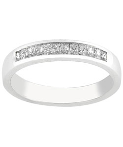 14k White Gold 1/2ct TDW Princess Diamond Band (H-J,VS)
