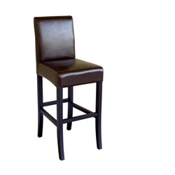 Juliano Espresso Brown Bi-cast Leather Barstool