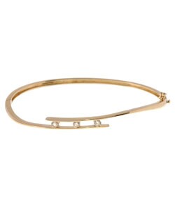 14k Gold & 1/4ct TW Three-stone Diamond Bangle (I, SI1)