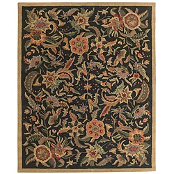 Hand-tufted Paradise Black/ Multi-color Wool Rug (8' x 11)