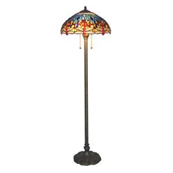 Tiffany-style Blue Dragonfly Floor Lamp
