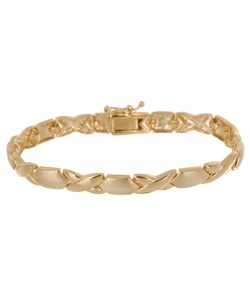 18k Gold over Silver X and O Bracelet