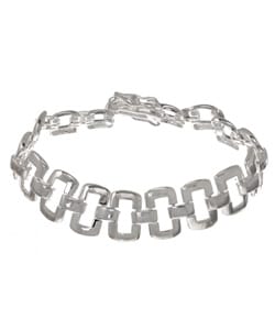 Sterling Silver Open Square Link Bracelet