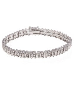 Sterling Silver 1/8ct TW Diamond Tennis Bracelet (I-J, I3)
