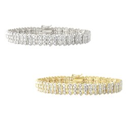 DB Designs Sterling Silver 1/8ct TW Diamond Tennis Bracelet