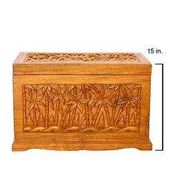 Hand-etched 'Trees' Coffee Table Chest
