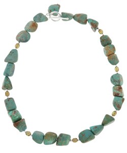 Glitzy Rocks Sterling Silver Turquoise Bead Necklace