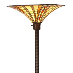 Large Tiffany-style Golden Amber Torchiere
