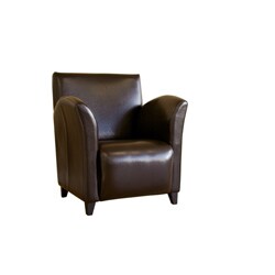 Susan Espresso Brown Bi-cast Leather Club Chair
