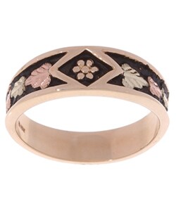 14k/ 10k Black Hills Gold Ladies Antiqued Band