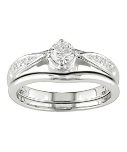 14k White Gold 1/4ct TDW Diamond Bridal Ring Set (G-I, I3)
