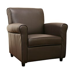 Low Price Anderson Espresso Brown Full Bi-cast Leather Club Chair