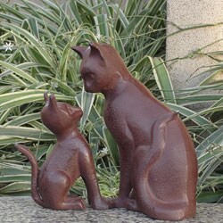 Mother Cat and Kitten Patina-finish Statue