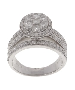 14k Gold 1 1/2ct TDW Round Diamond Cluster Ring (H-I, SI2)
