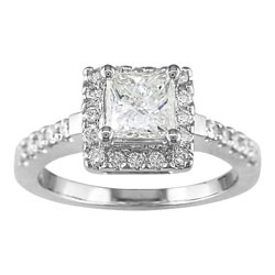 14k White Gold 1-3/8ct TW Diamond Engagement Ring