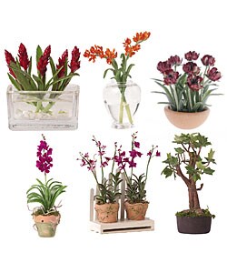 Miniature Arrangement Silk Plant Assortment 3 (Set of 6)
