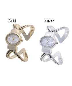 Geneva Women's Platinum Cuff Wrist Bangle Watch
