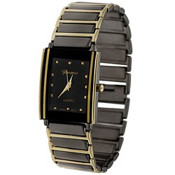 Geneva Platinum Black Dial Fashion Men's Watch