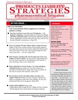 Pharmaceutical Law & Litigation Report