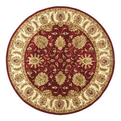 Hand-tufted Agra Red/ Gold Wool Rug (6' Round)