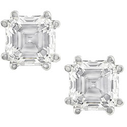 14-kt White Gold 1 1/2ct TDW Asscher Diamond Stud (H-I, SI1-SI2)