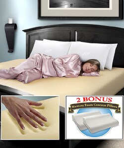 Memory Foam 10-inch Firm Queen Mattress with Bonus Pillows