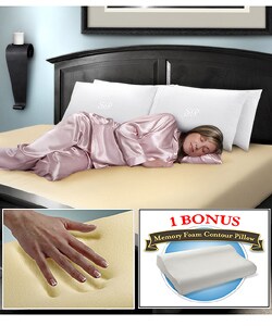 Memory Foam 10-inch Twin Mattress with Bonus Pillows
