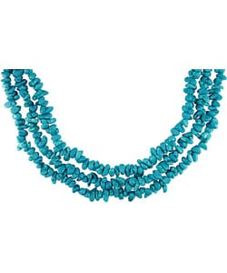 Miadora Turquoise Three-strand Sterling Silver Necklace