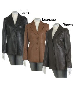 Prague Women's Nappa Lamb Leather Blazer Jacket