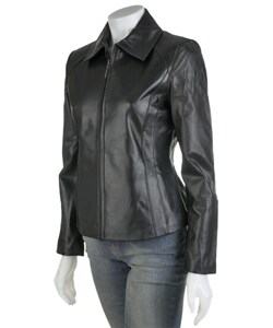 Prague Women's Black Nappa Lamb Leather Jacket