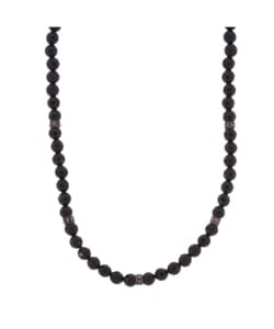 Glitzy Rocks Sterling Silver Marcasite Faceted Black Onyx Beads Necklace