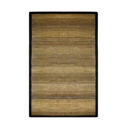 Hand-knotted Solitude Black/ Gold Wool Rug (5' x 8')