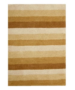 Hand-tufted Tan Stripe Wool Rug (8' x 10')